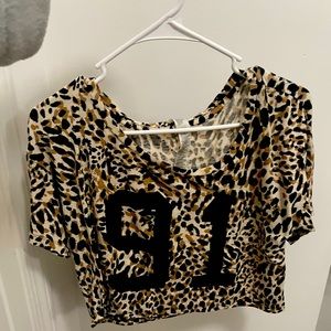 Cheetah print cop top